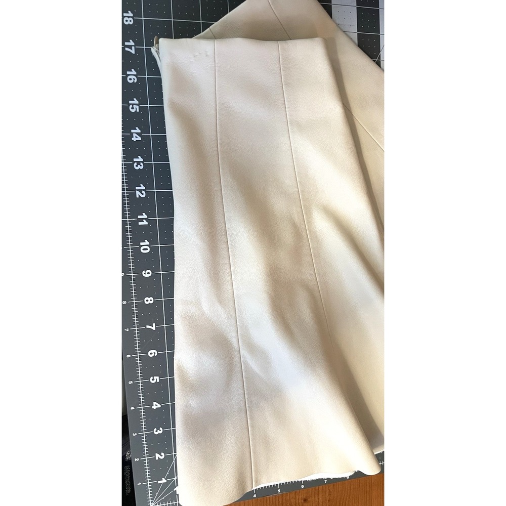 Women Skirt Faux Leather A-Line Paneled Mini 6 Cream - Picture 10 of 11